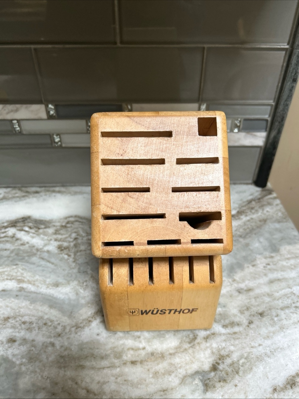 Wusthof Knife Block 17 Slot Block Holder 11 Upper Slots 6 Steak Knife Slots